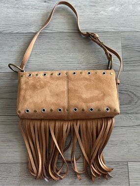 Abercrombie & Fitch Suede Fringe Shoulder Bag